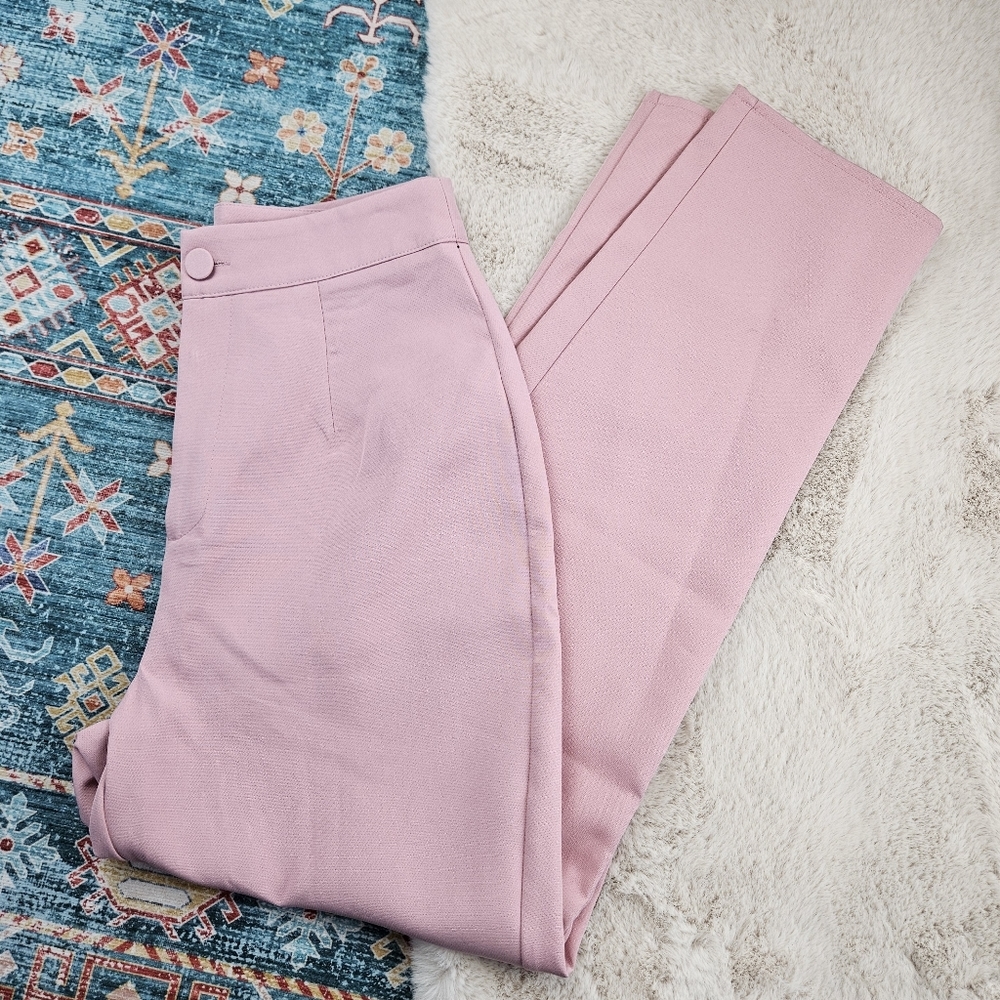 Missguided Pink High-Waist Tailored Trousers